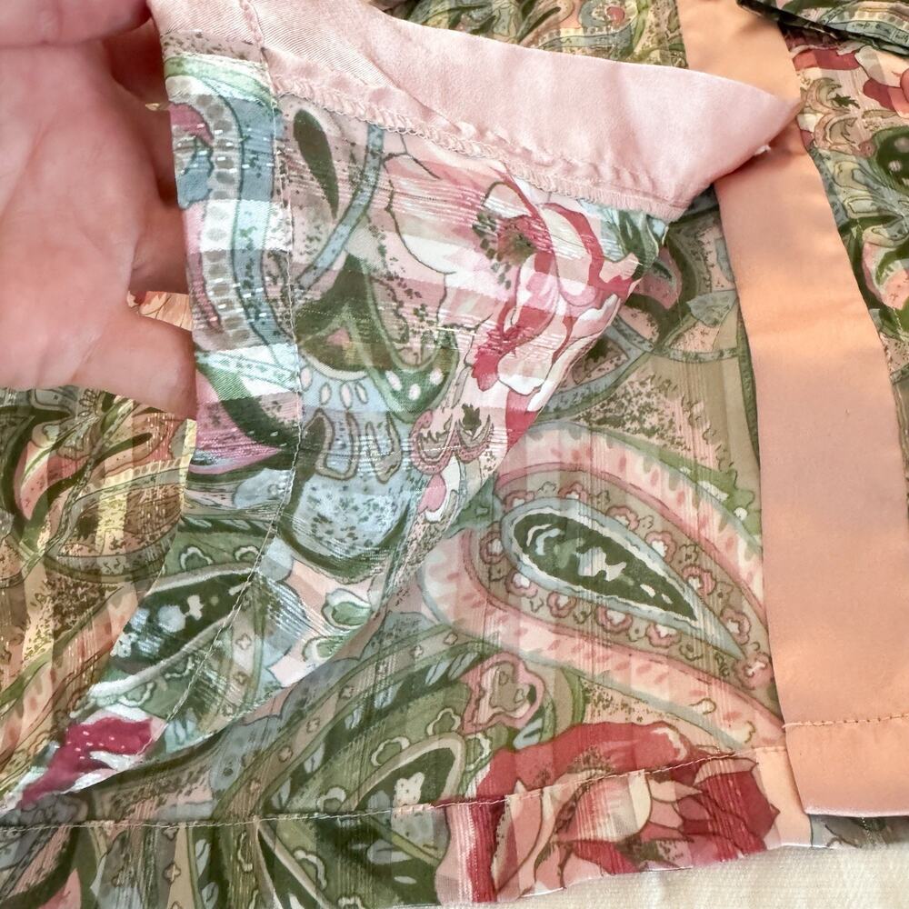 Victoria's Secret | Vintage Gold Label Pink‎ Floral Button Up Pajama Top SMALL - Picture 5 of 6